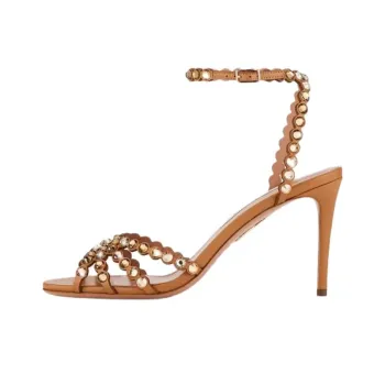 AQUAZZURA Tequila One Strap Sandals 8.5cm Women's Brown