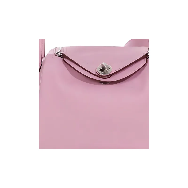 HERMES Lindy Swift Leather Portable Crossbody Bag, Shoulder Bag Mini Women's X9 Mauve Sylvestre Mallow Purple-3