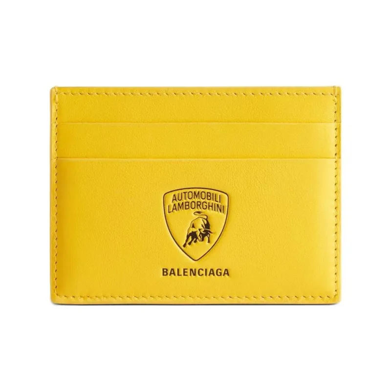 Balenciaga Automobili Lamborghini Collaboration Calfskin Card Holder Men's Yellow-0