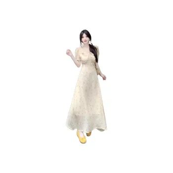 Flowers In Water Short Sleeved Dress Women's