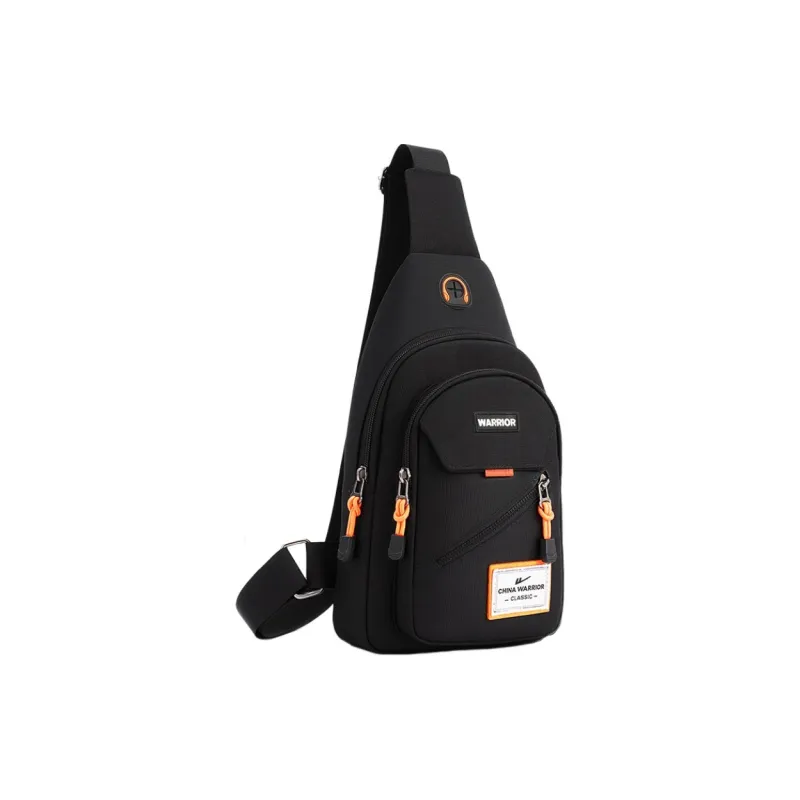 Warrior Nylon Fabric Sling Bag Unisex Black-0