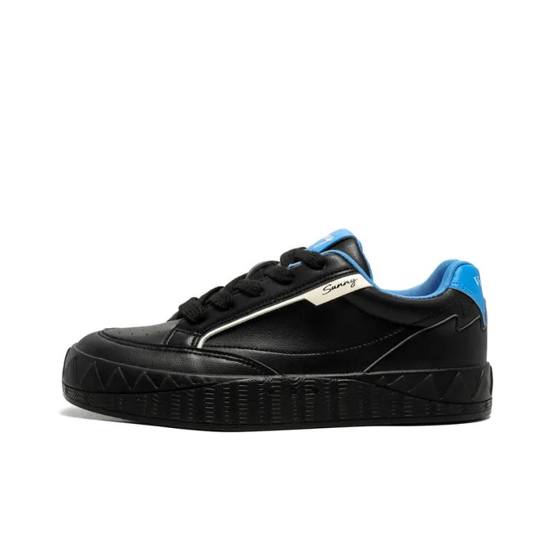 VANSSI Low Top Skateboard Shoes Men's Black Blue-0