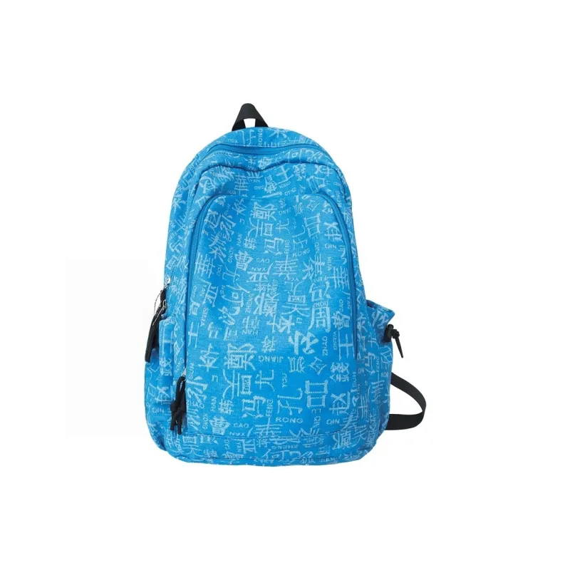 Vack Nylon Backpack Unisex Black/Light Blue/Dark Blue-5