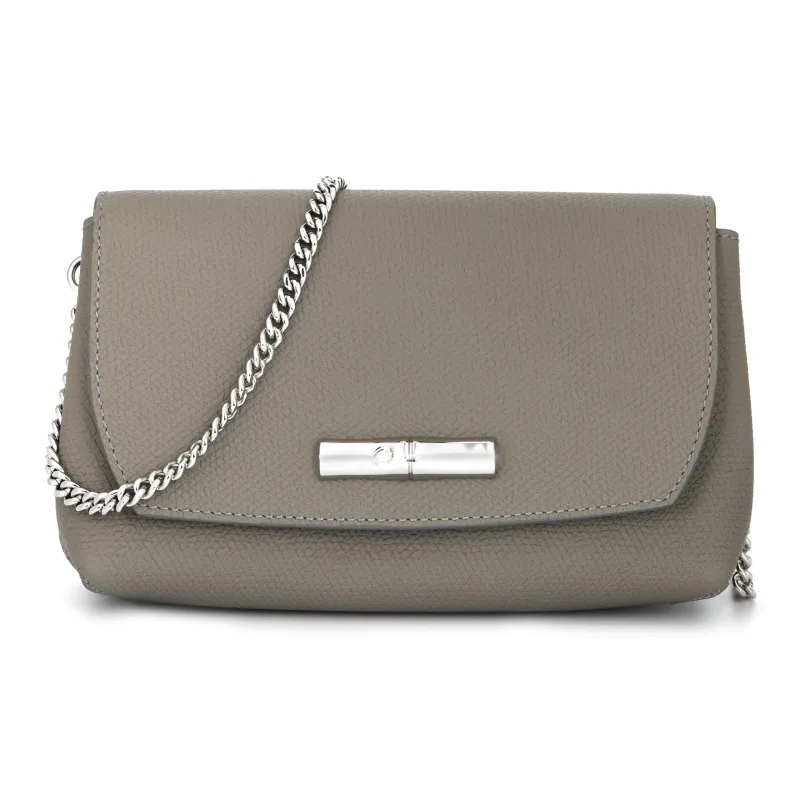 LONGCHAMP Roseau Cow Leather Shoulder Bag, Crossbody Bag Women's Beige-0