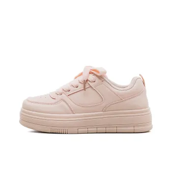 HUANQIU Slip Resistant Shock Absorbers With Abrasion Resistant Properties Low Top Skateboard Shoes Women's Pink