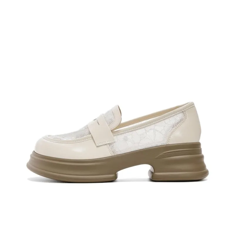 DAPHNE Loafers Women's Unlined Mesh Black, Unlined Mesh Beige-3