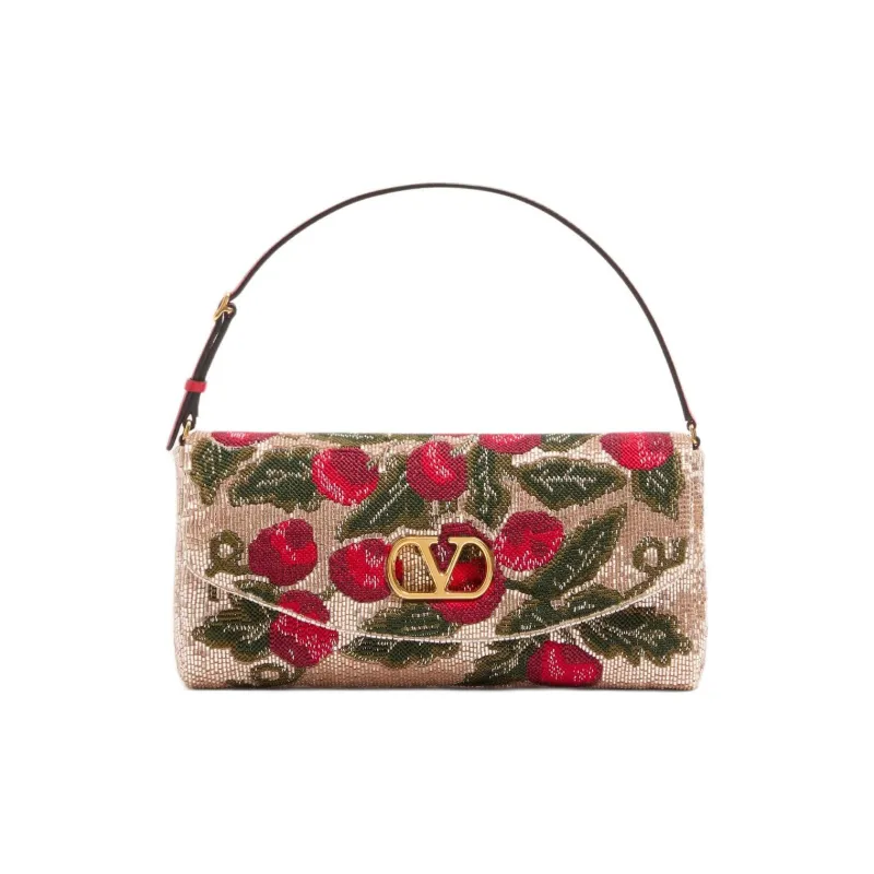 Valentino GARAVANI Embroidery Handbag Trumpets Women's Rose Gold & Multicolor-0