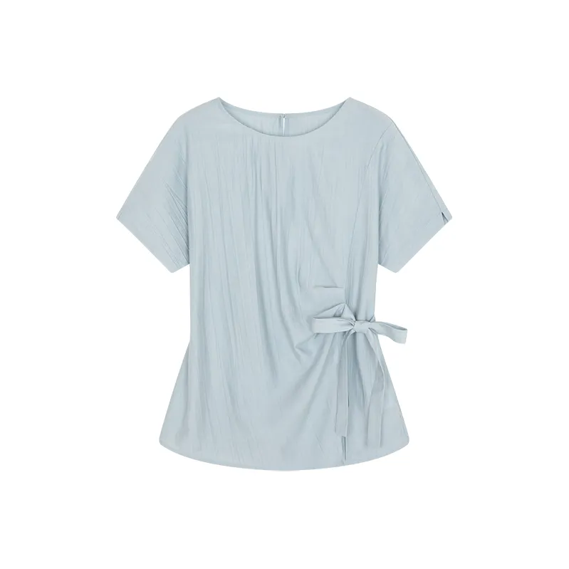 Mo Han Yi Mei Shirt Women's Light Aqua Blue-0