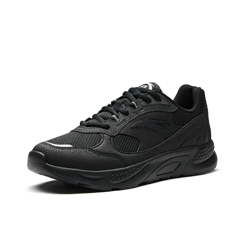 Anta Anti Slip Wear Resistant Low Top Casual Shoes Women's Basic Black-1