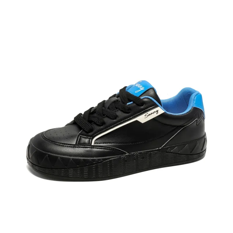 VANSSI Low Top Skateboard Shoes Men's Black Blue-1