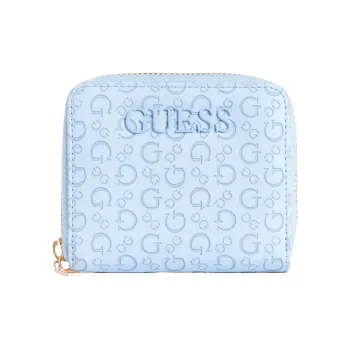 GUESS Artificial Leather Wallet Unisex Sky Blue