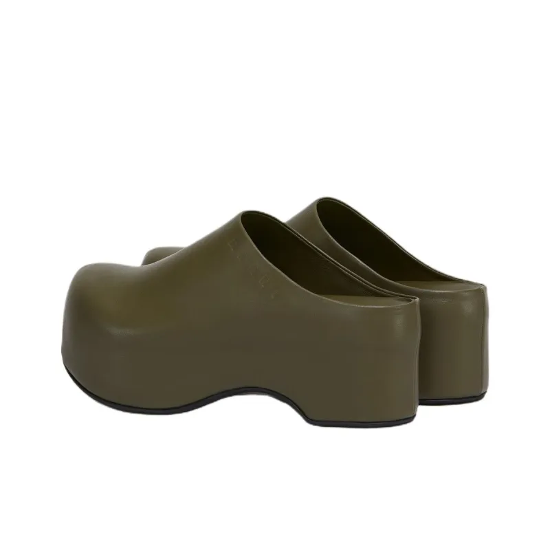 MARNI Slip Resistant Closed Toe Slippers 6.6cm Women's Dark Green-3