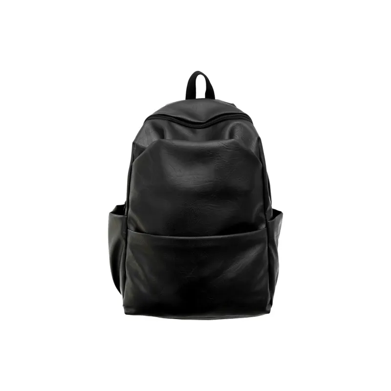 Vack PU Mesh Panel Backpack Unisex Black/Brown-0