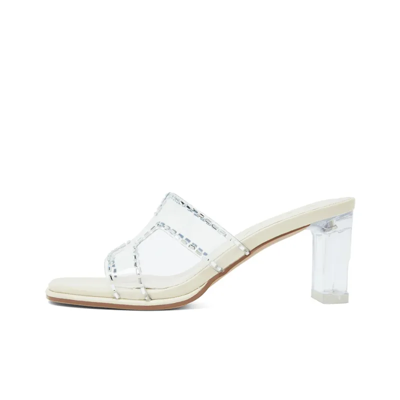 COMELY Slide Slippers Women's Silver/Beige/Transparent-5