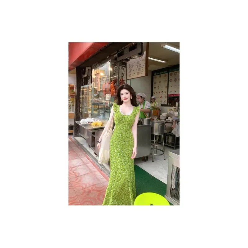SNZX Slip Dresses Women's Green Slip Dress-5