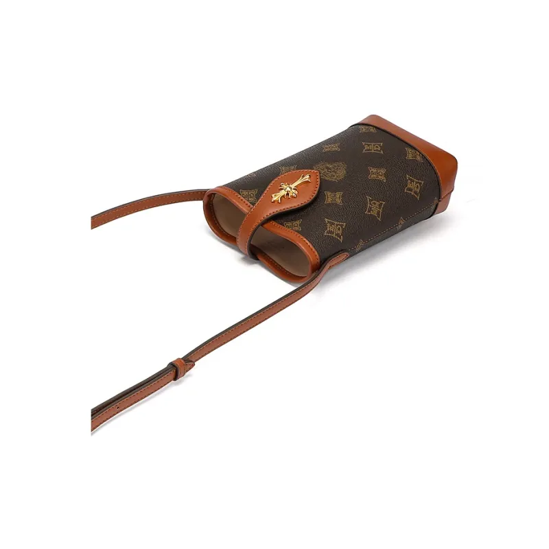 Ed Hardy PVC For Microfiber Cell Phone Pouch Regular Women's Coffee-3