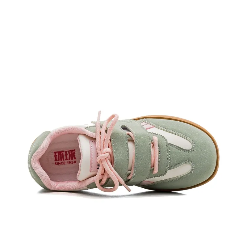 HUANQIU Slip Resistant, Abrasion Resistant, Lightweight Low Top Casual Shoes Women's Green Pink-2