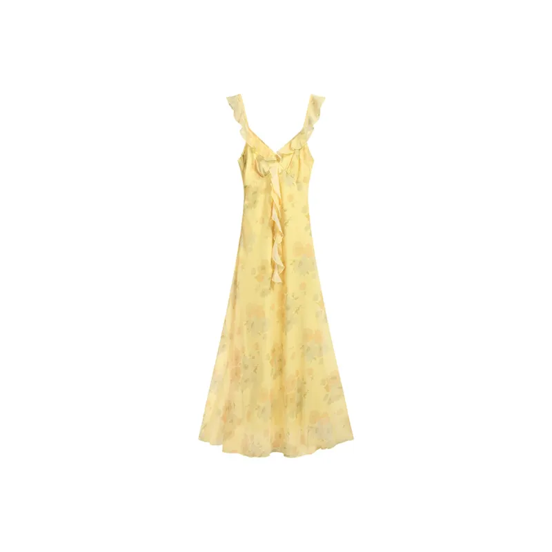 / Sleeveless Dresses Women's Yellow-0