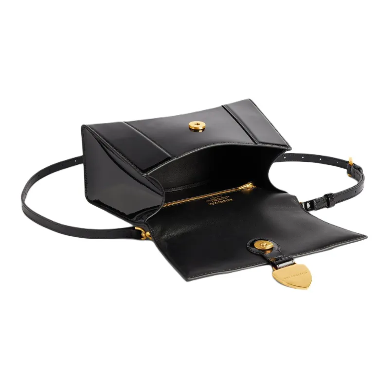 Balenciaga Automobili Lamborghini Collaboration Hourglass Patent Leather Handbag Trumpets Women's Black-4