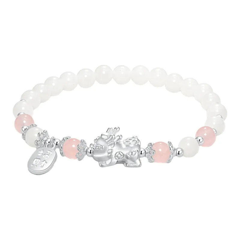 There Is You In The Long World Bodhi Root Textile Beaded Bracelet Unisex-5