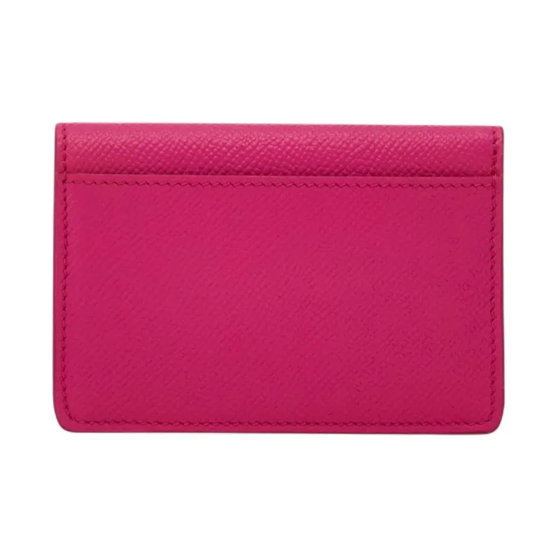 FERRAGAMO GANCINI Calfskin Card Holder Women's Cherry Red-2