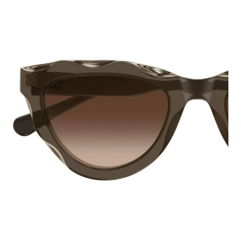 Chloe Recycled Acetate Metal Cat Eye Sunglasses Women's Brown-2