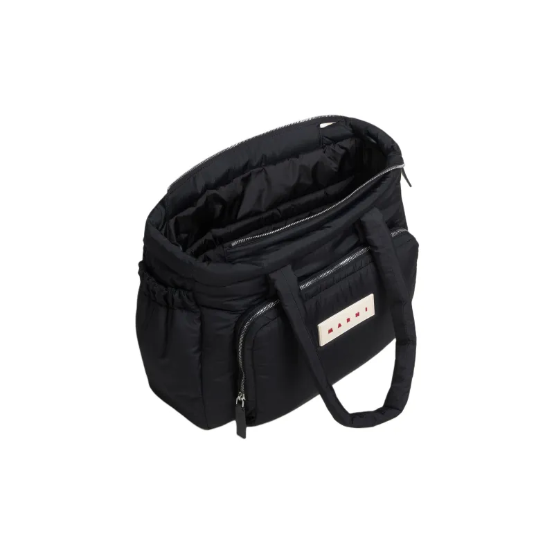 MARNI Polyester Tote Bag, Shopping Bag, Handbag, Shoulder Bag Men's Black-3