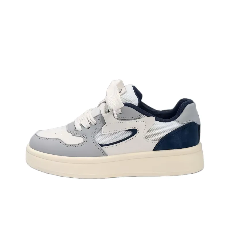 BINGO DUCK Slip Resistant Skateboard Shoes Women's Beige Blue-5