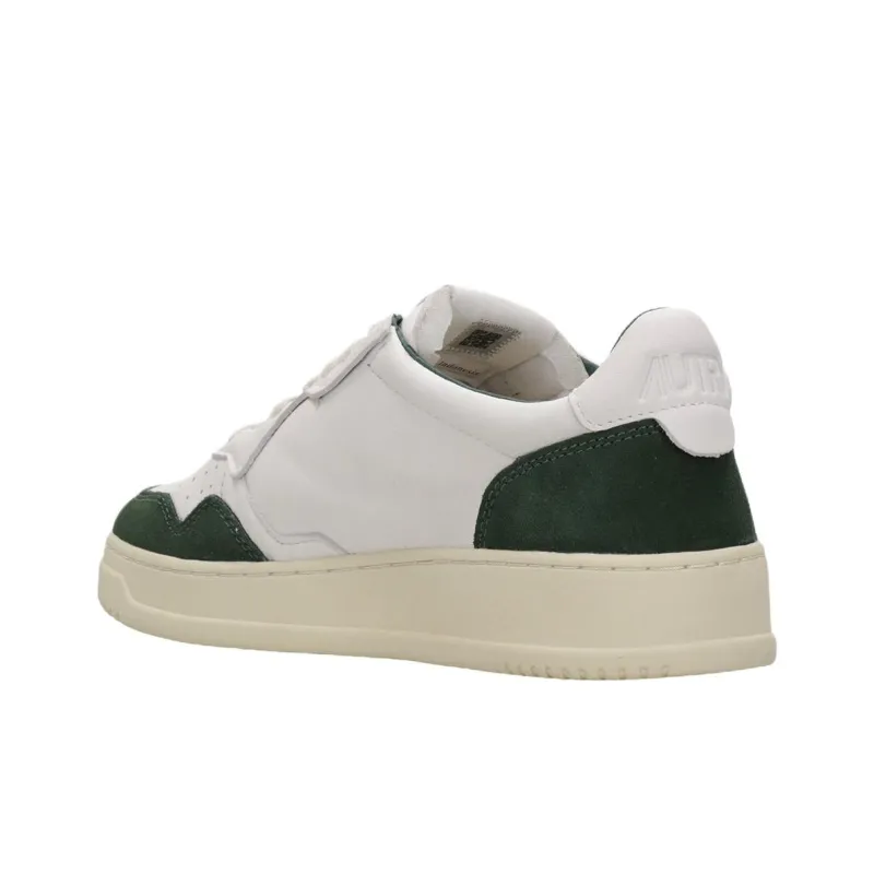 AUTRY Medalist Abrasion Resistant Low Top Skateboard Shoes Men's White Green-2