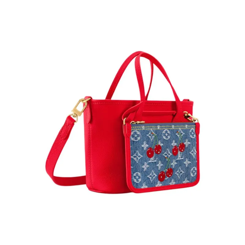 LOUIS VUITTON X Takashi Murakami Cherry Neverfull Inside Out Bb Denim Monogram-3