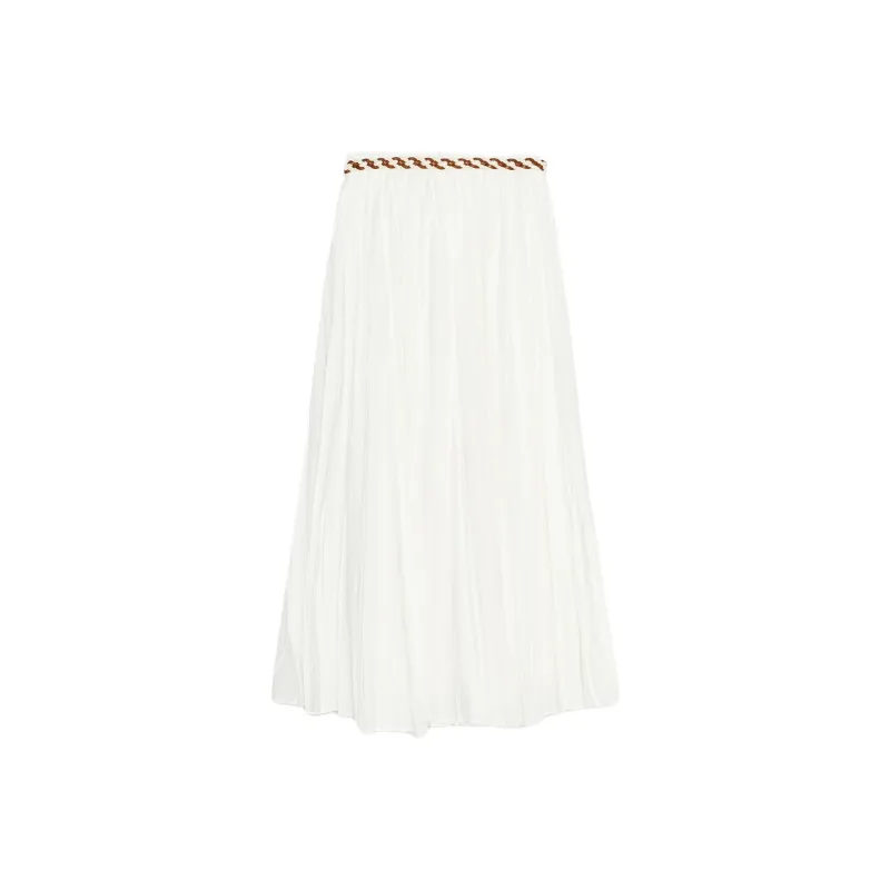 ZARA Casual Long Skirts Women's White-1