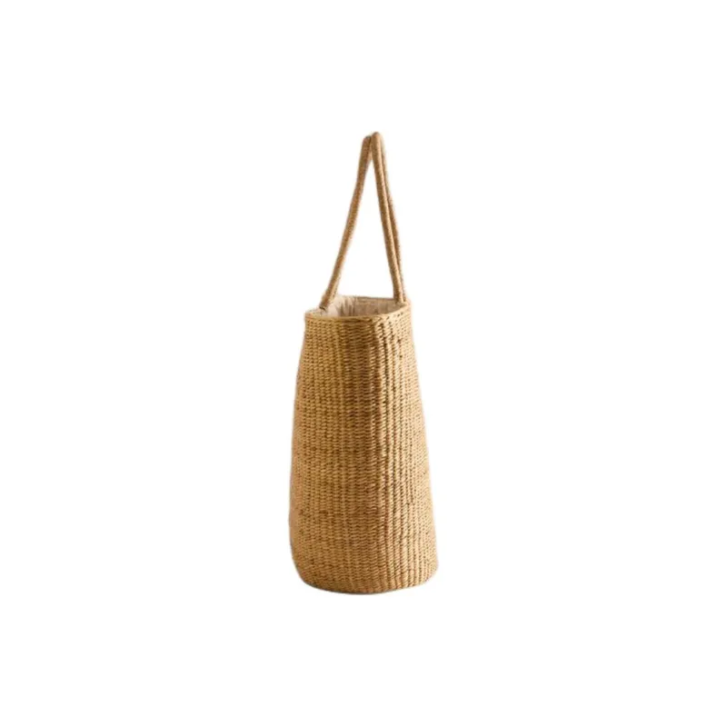 ZARA Straw Woven Handbag Tubas Women's Light Beige-2
