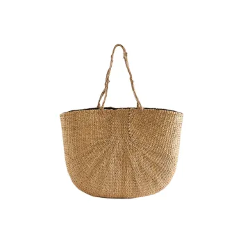 ZARA Straw Woven Handbag Women's Light Beige