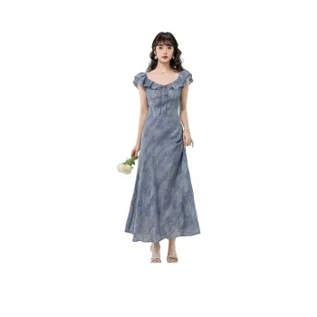 Mm Short Sleeved Dresses Women's Light Blue