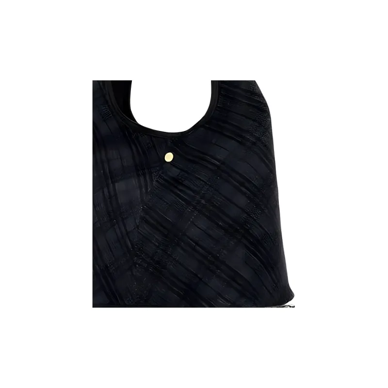 Burberry Cotton Shoulder Bag Women's Black-4