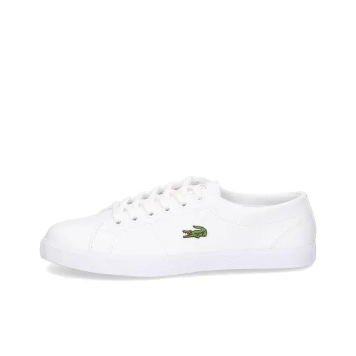 LACOSTE Anti Slip Wear Resistant Low Top Skateboard Shoes Women's White