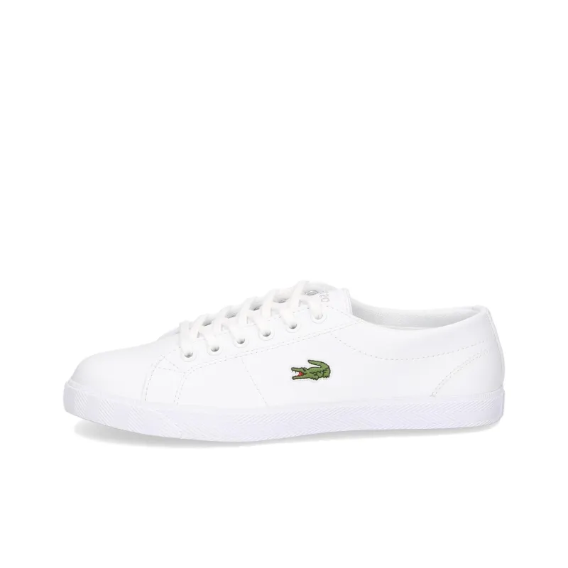 LACOSTE Anti Slip Wear Resistant Low Top Skateboard Shoes Women's White-0