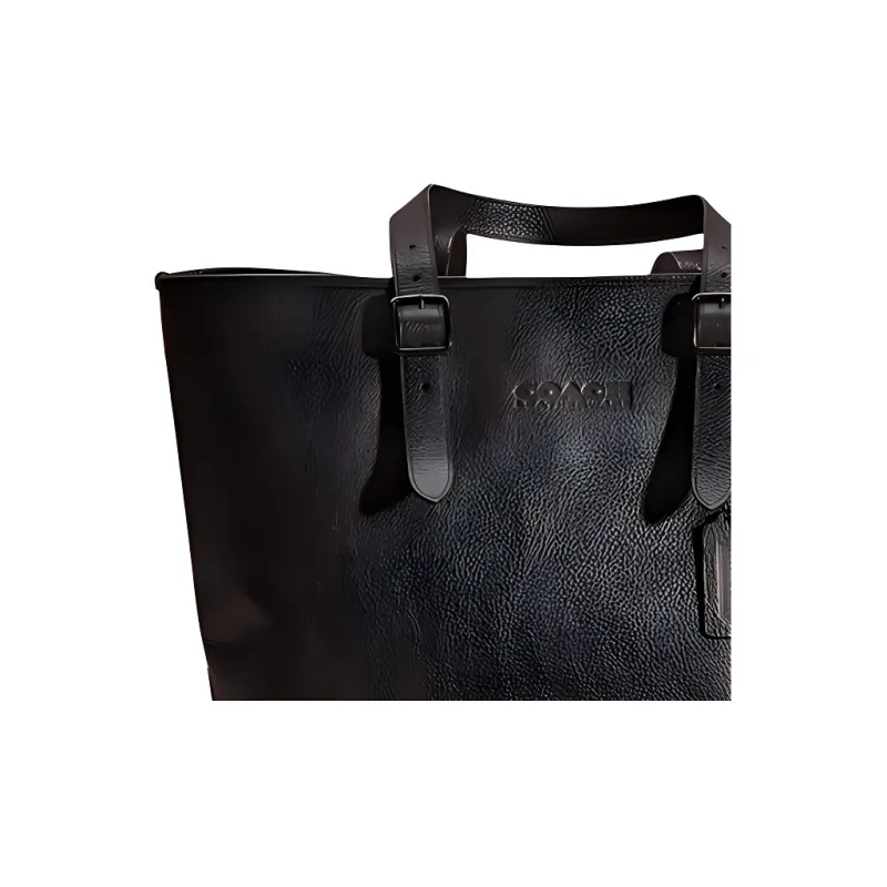 COACH Carriage Leather Shoulder Bag Crossbody Bag Handbag Large Size Women's Black-3