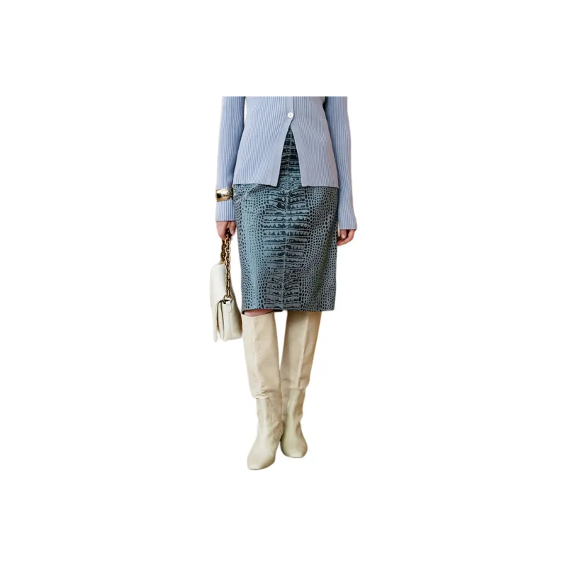 INSUN Leather Long Skirt Women's-5