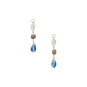 Agete 10K Gold, Metal, Kyanite Earrings Unisex Blue