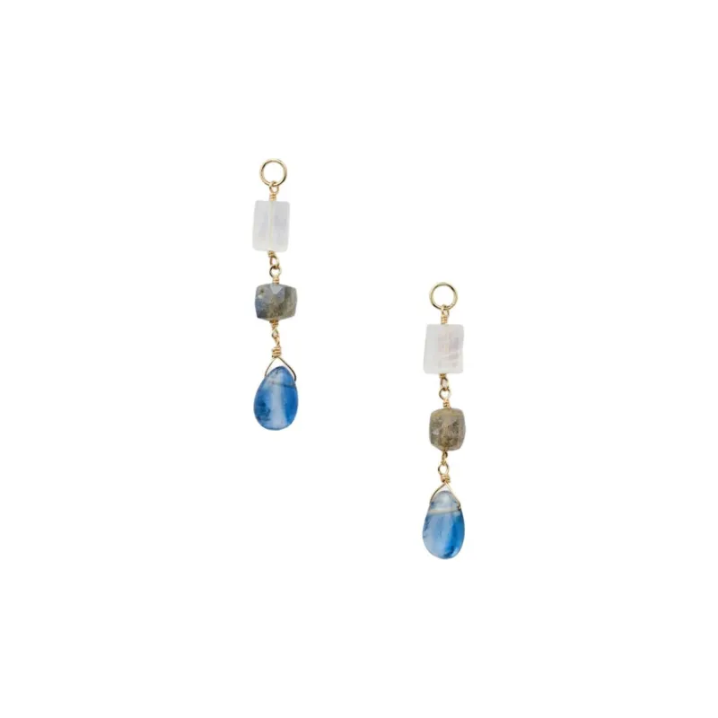 Agete 10K Gold, Metal, Kyanite Earrings Unisex Blue-0