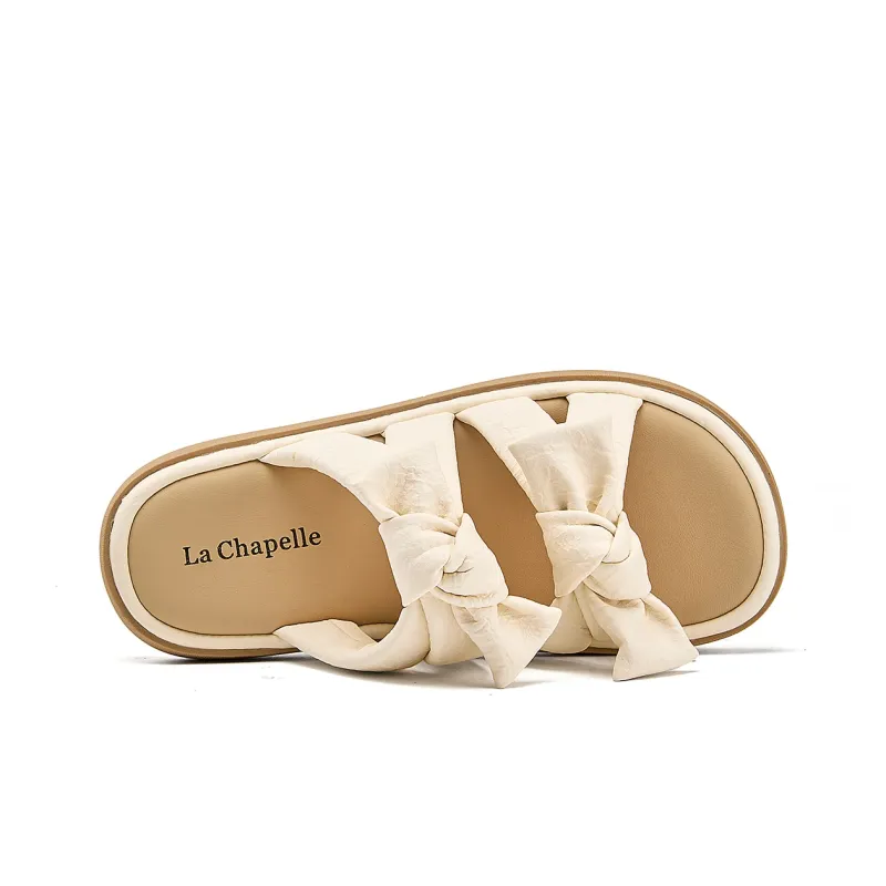 La Chapelle Abrasion Resistant Slide Slippers Women's Beige-3