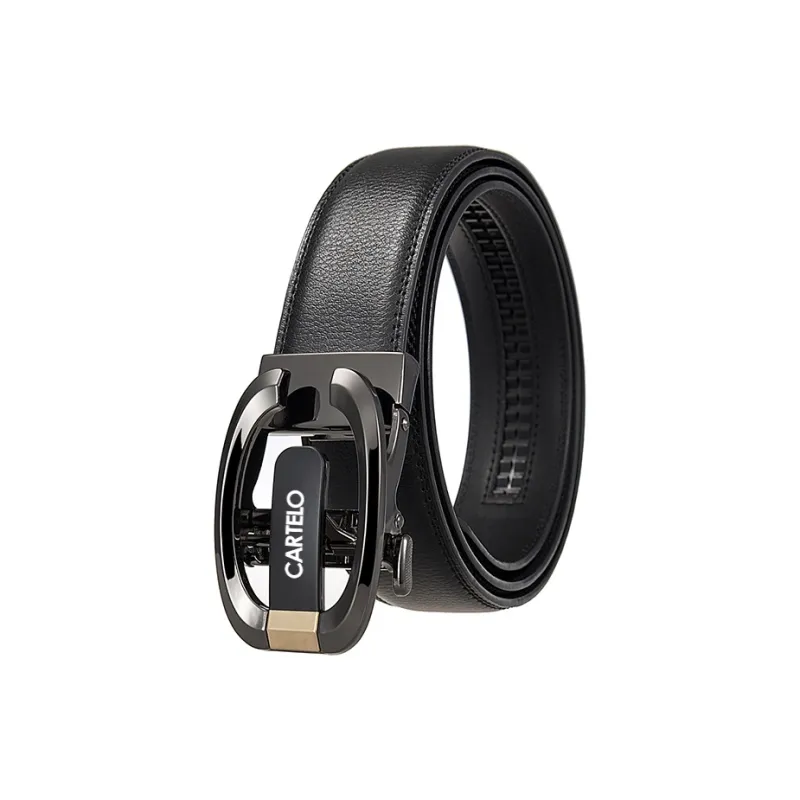 CARTELO Cow Split Leather Belts Men's Width 3.5CM-0