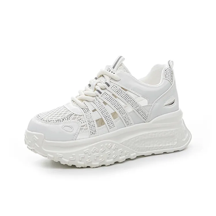 The Mystery Of Glamour Breathable Height Increase Low Top Chunky Sneakers Women's-2