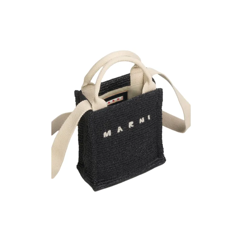 MARNI Calfskin Handbag Mini Unisex Black-4