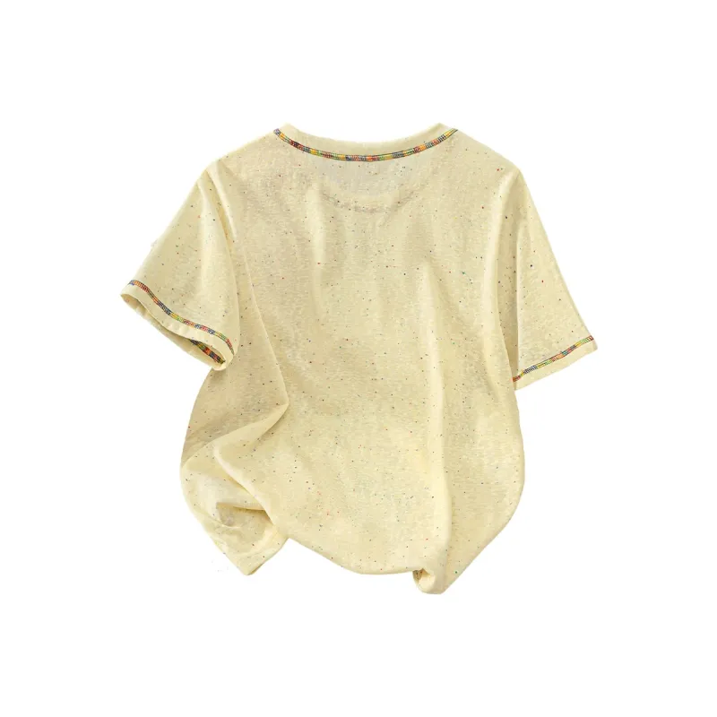 TOUCH T Shirts Women's Yellow Multicolor Dots-1