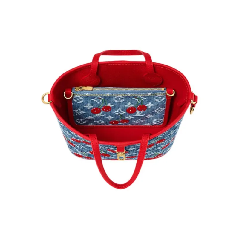 LOUIS VUITTON X Takashi Murakami Cherry Neverfull Inside Out Bb Denim Monogram-5