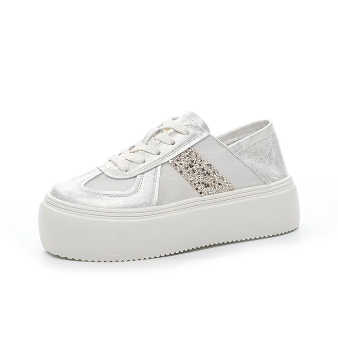 POOQ Height Increasing Low Top Skateboard Shoes Women's-0
