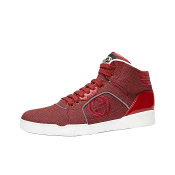 GUCCI Signature High Top Skateboard Shoes Men's Red