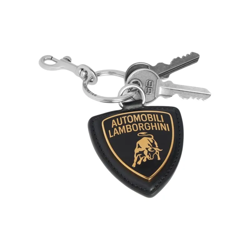 Balenciaga Lambskin, Brass, Zinc Alloy, Steel Keychains Men's Black-2